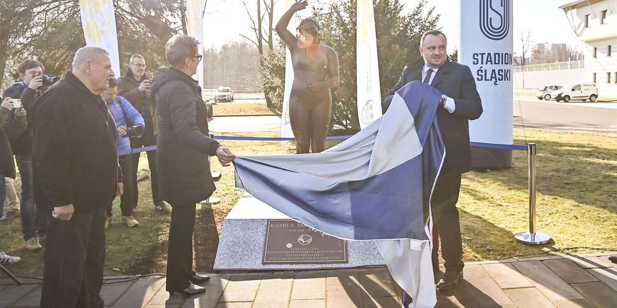 Kamila Skolimowska została uwieczniona pod Stadionem Śląskim.