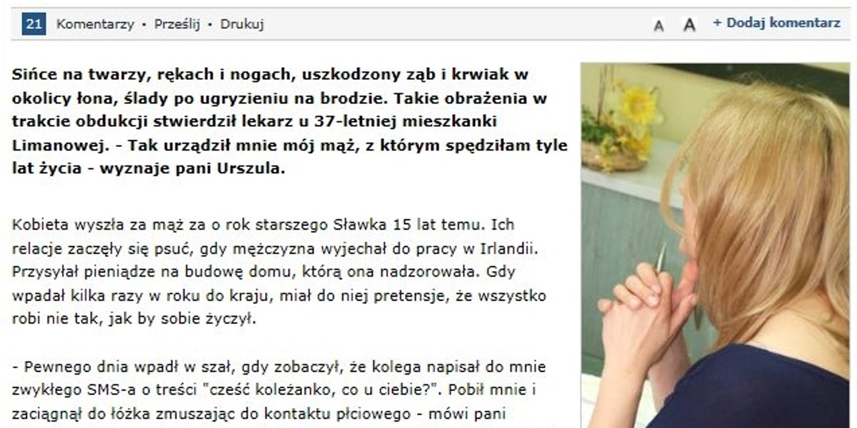 Oskarżona o gwałt, ale sąd uznał, że została pogryziona