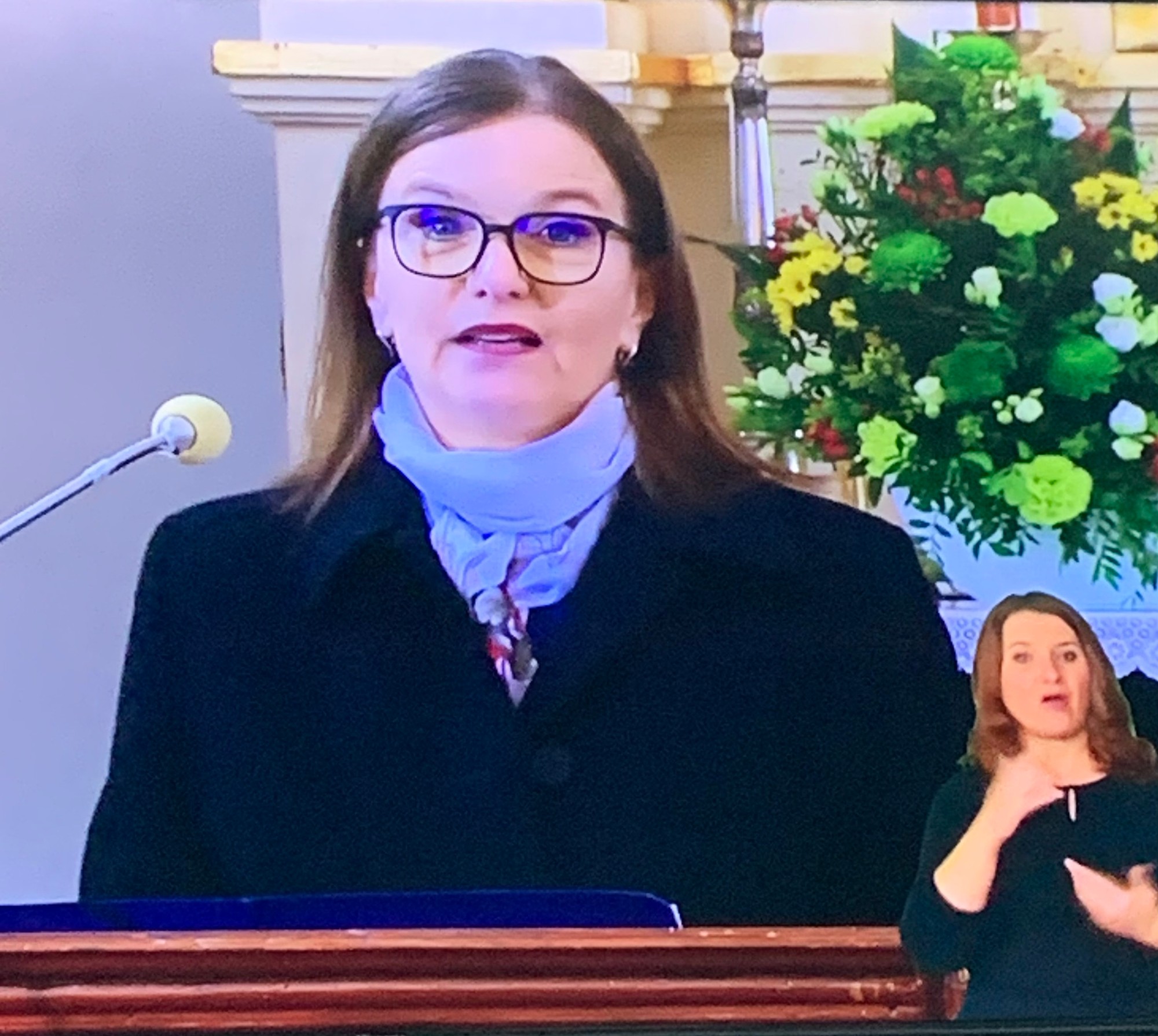 Renáta Vinczeová v kázni na bohoslužbe.