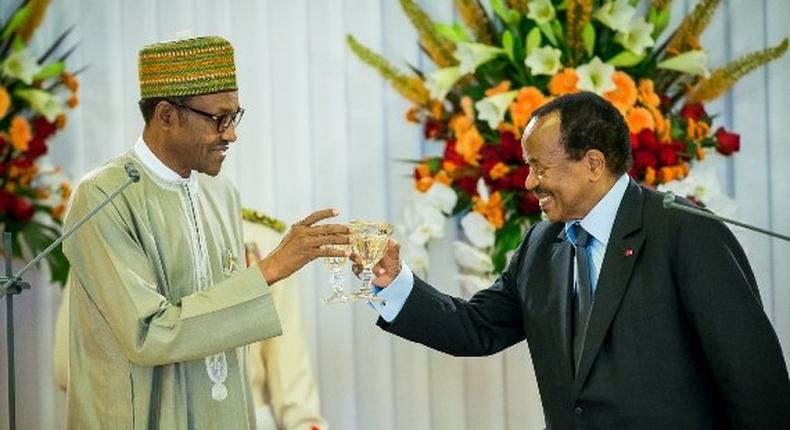 President Muhammadu Buhari attends state dinner in Cameroon 