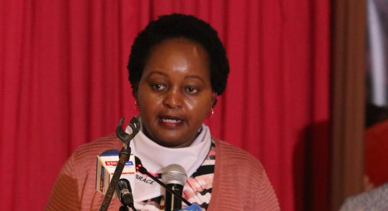 Kirinyaga Governor Anne Waiguru addresses the Embrace women's initiative (Twitter)