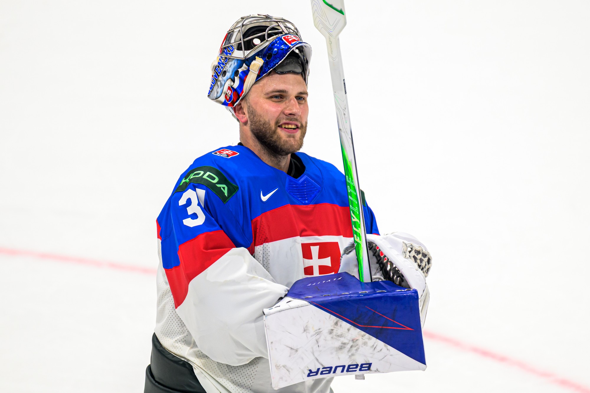Slovenský brankár Samuel Hlavaj. 