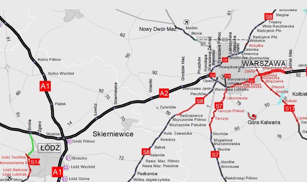 Autostrada A2 Warszawa-Łódź - III PAS (Źródło: Ministerstwo Infrastruktury)