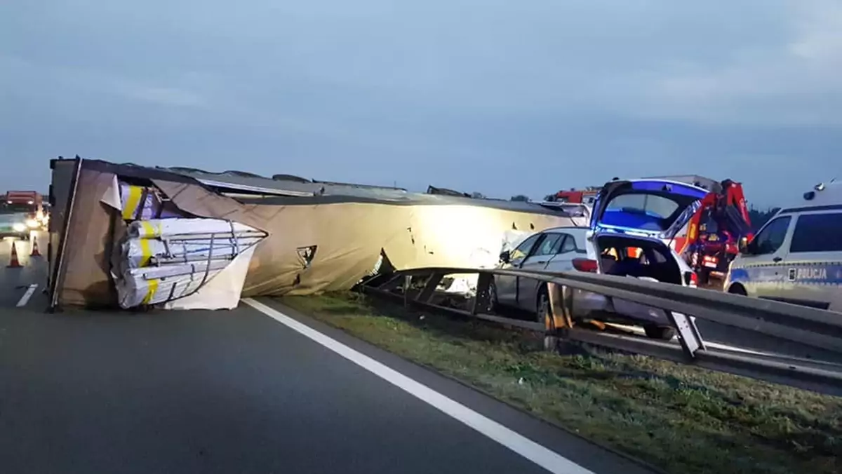 Wypadek na autostradzie A2 pod Poznaniem
