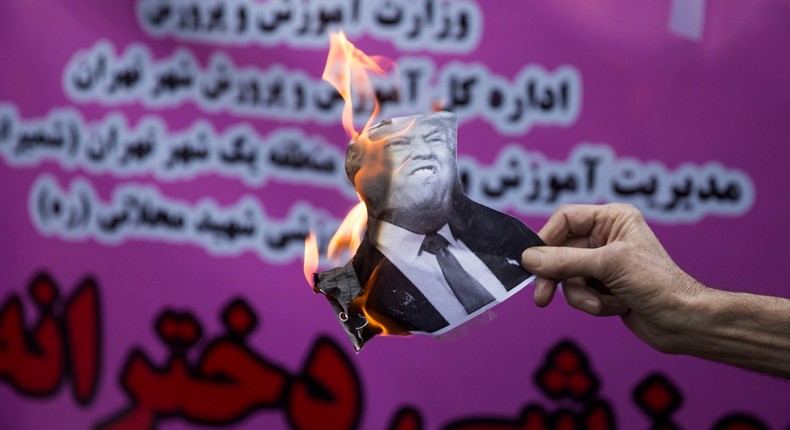 trump burning iran