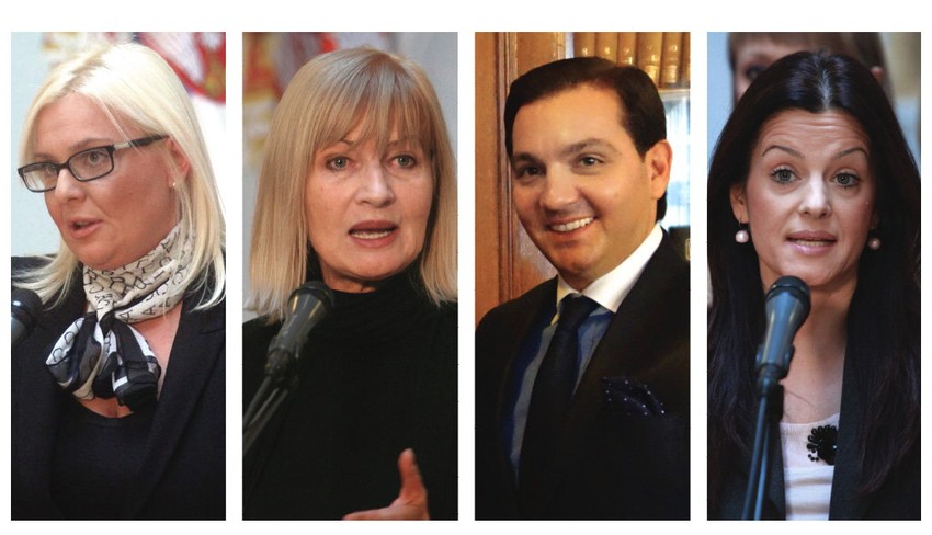 Jana Ljubičić (SNS), Nada Kolindžija (DS), Vladimir Marinković (SDPS) i Marija Obradović (SNS)