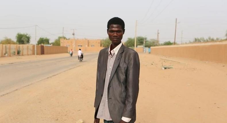 Mayango Jallah poses for a picture in Agadez, Niger, May 8, 2016. 