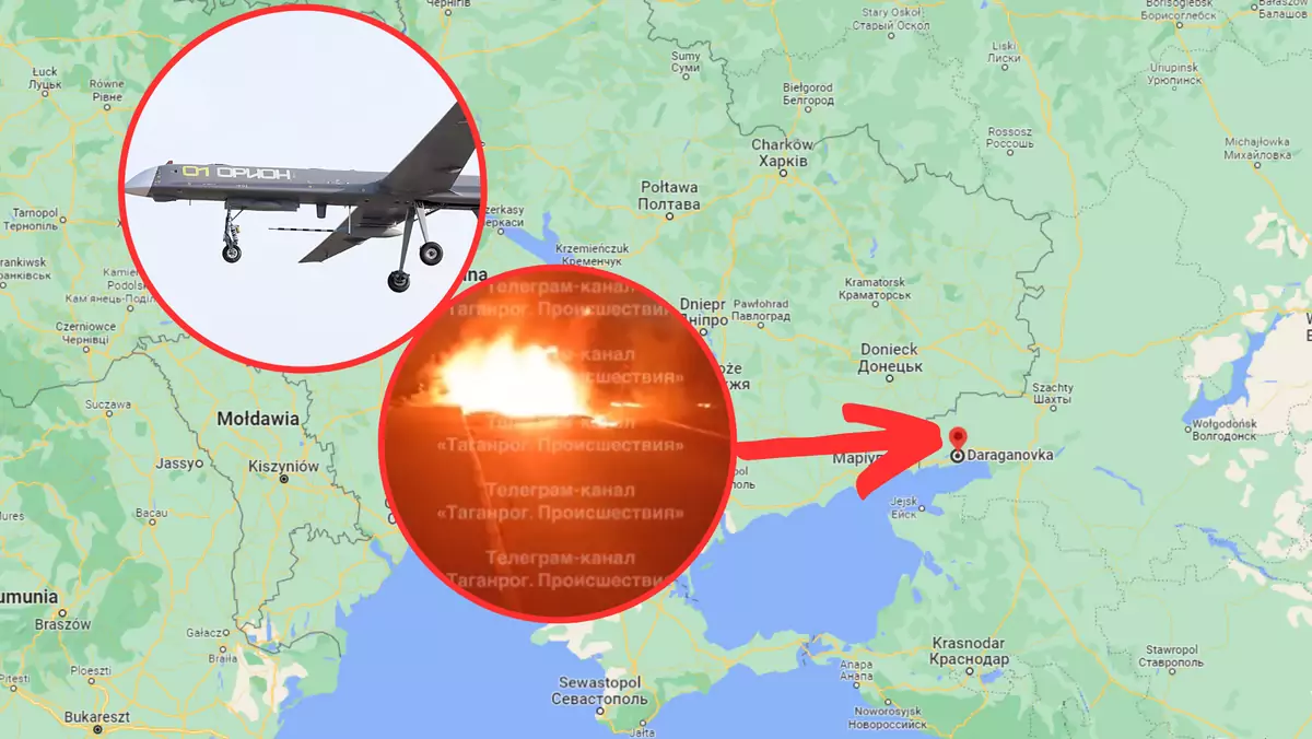 Rosyjski dron rozbił się w obwodzie rostowskim (screen: sentdefender/Twitter)