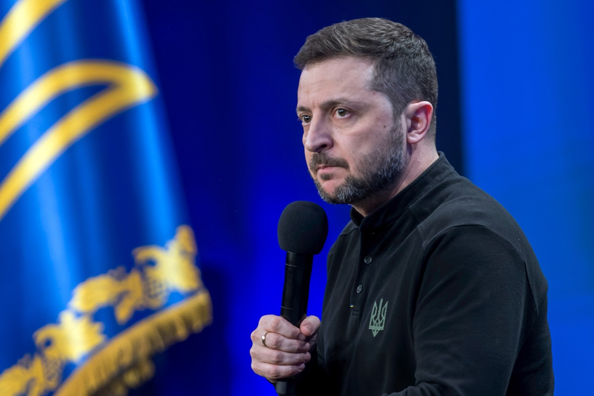 Ukrainian,President,Volodymyr,Zelenskiy,Holds,A,Press,Conference,At,The