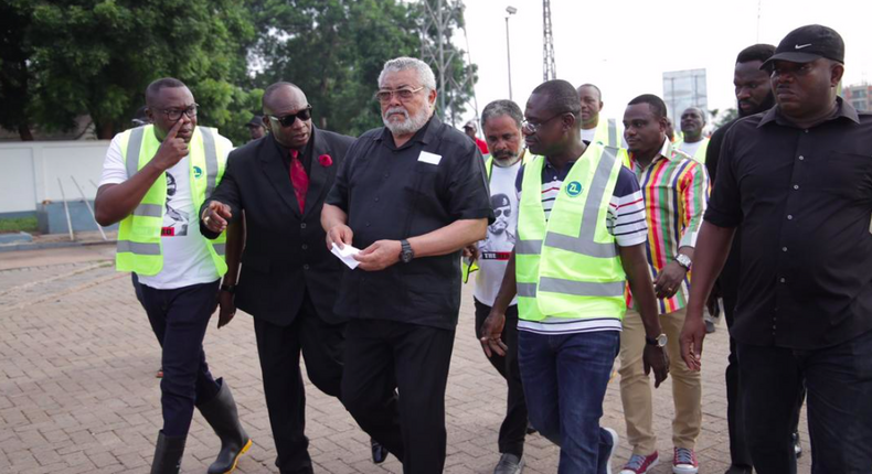 J.J Rawlings marks June 4 anniversary by planting trees in Accra