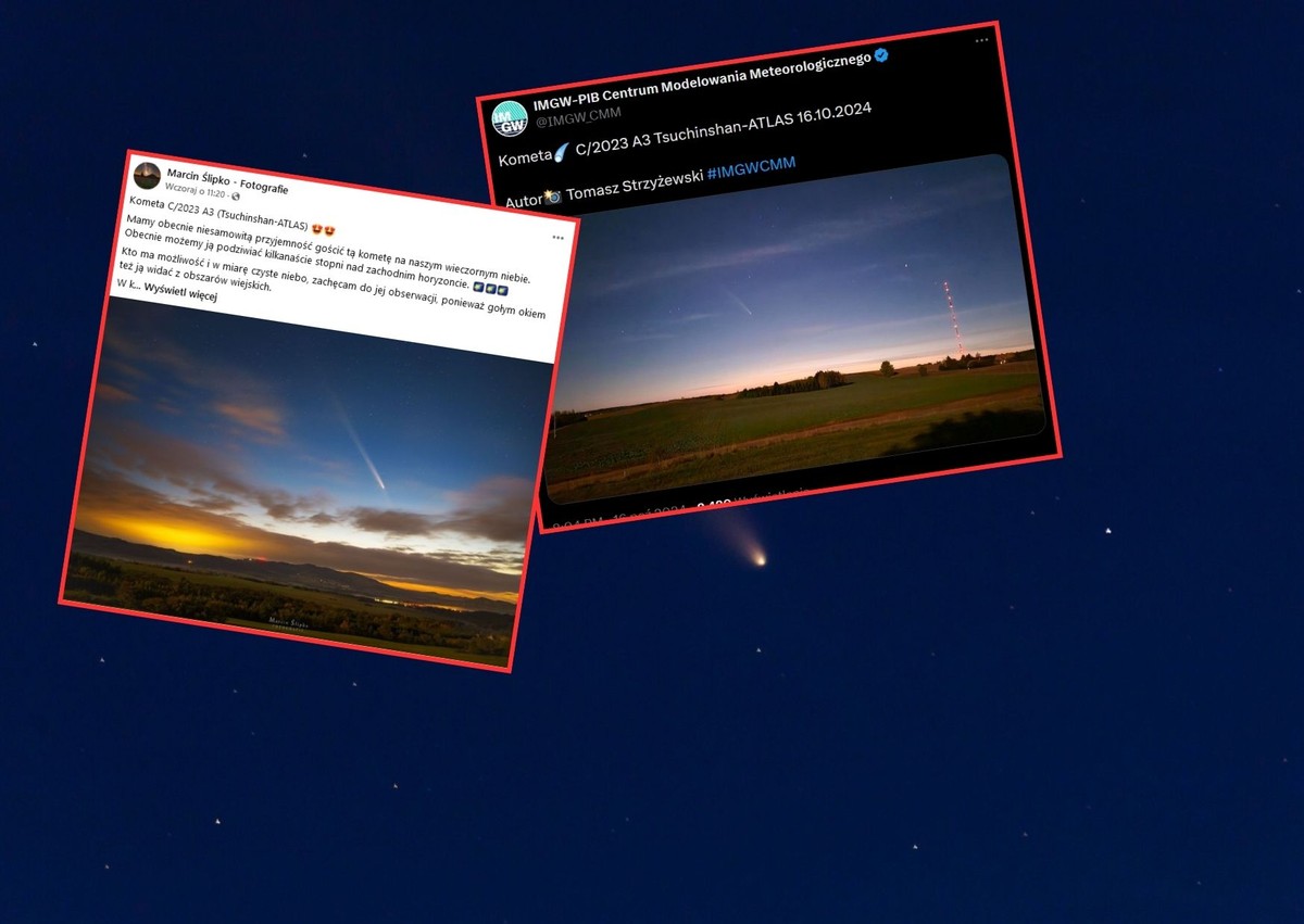 Kometa C/2023 A3 Tsuchinshan-ATLAS nad Polską. Sieć zalały zdjęcia
