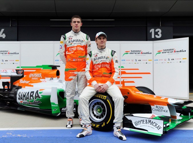 Paul di Resta i Nico Hulkenberg prezentują nowy bolid teamu Force India