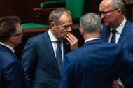 Szymon Hołownia, Donald Tusk, Krzysztof Gawkowski i Włodzimierz Czarzasty.