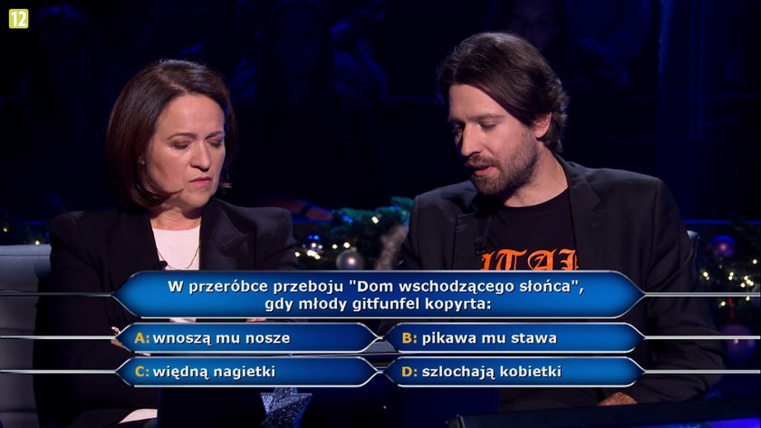 "Milionerzy" - Ewa i Michał odpadli przez pytanie o piosenkę Kazika