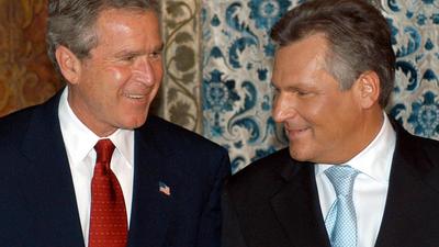 George W. Bush i Aleksander Kwaśniewski