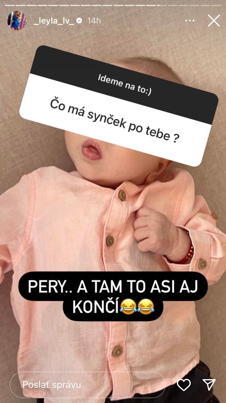 Tvár synčeka zatiaľ neukázala.