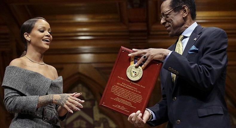 Rihanna honoured as Harvard's Humanitarian of the year