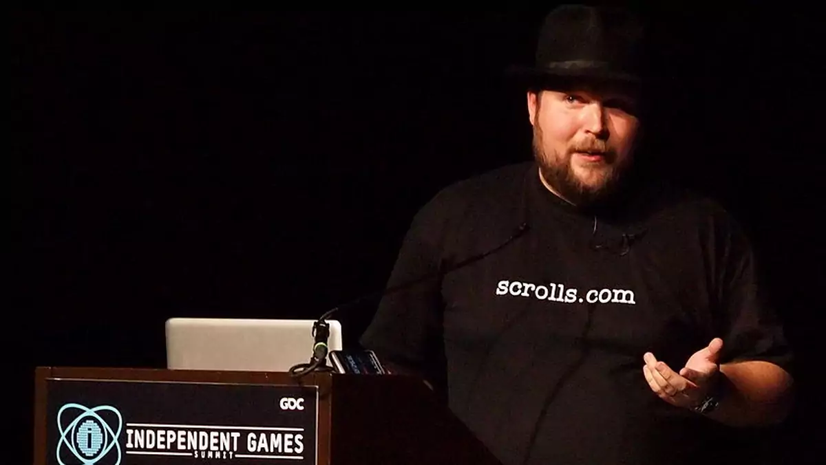 Markus "Notch" Persson podczas konferencji GDC