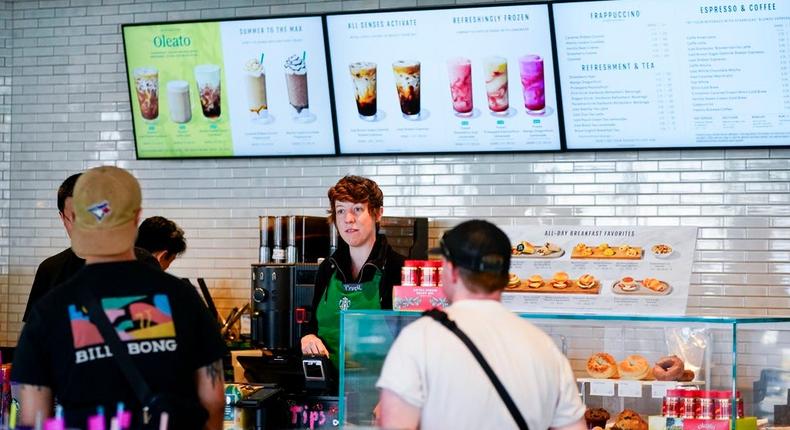 Look at all those options on that menu — and those colors! Starbucks, you're out of control!Lindsey Wasson/AP