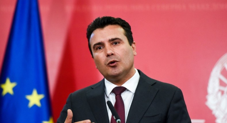 Macedonian Prime Minister Zoran Zaev gives a press conference in Skopje on October 19, 2019.North Macedonia's prime minister on Saturday called for early elections after the European Union failed to open membership talks for his Balkan state, which had been the key goal of his administration