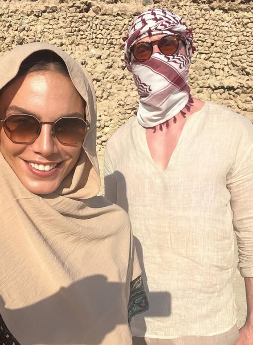 Nina Seničar sa glumcem u Iranu