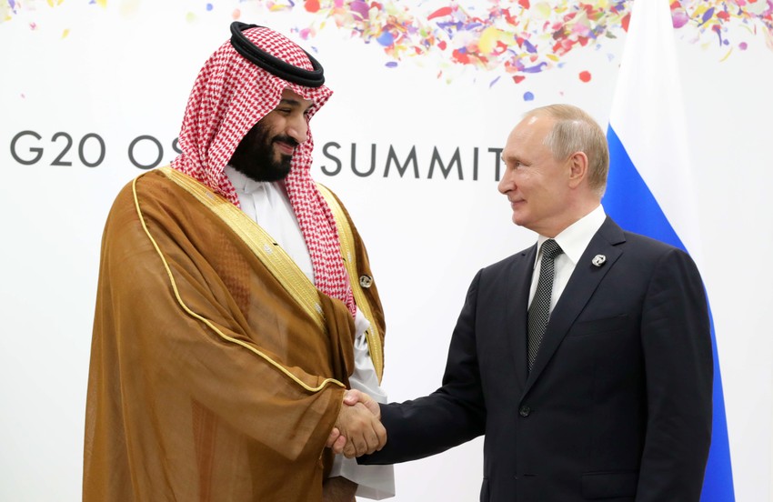 Bin Salman i Putin na samitu G20 u Japanu 2019.