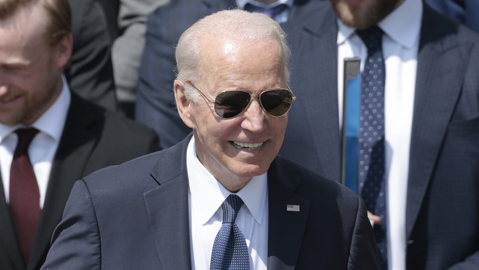 Joe Biden podczas spotkania z drużyną z NHL