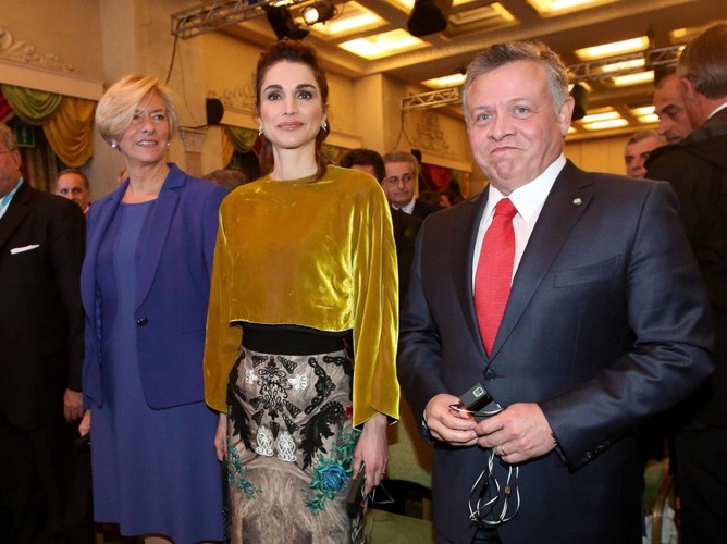 Roberta Pinotti, królowa Rania i król Abdullah II