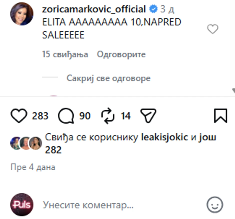 Svi bruje o ulasku popularne pevačice u "Elitu 10", Zorica Marković je odala