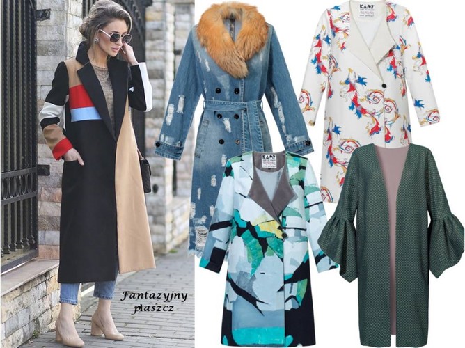 Jesienne must have: płaszcz jeansowy z kołnierzem - Fratelli/ www.fratelli.com.pl, płaszcz czarno-zielony - KAMY Made In Krakow/ kamydesign.pl, płaszcz ecru we wzory - KAMY Made In Krakow/ kamydesign.pl, zielony płaszcz - COSEL/ cosel.moda