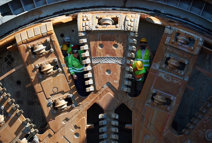 Do wykonania tunelu użyto metody drążenia za pomocą maszyny wiercącej TBM (Tunnel Boring Machine), wykonanej w miejscowości Schwanau w Niemczech i przetransportowanej w częściach, drogą morską do Gdańska.  <br> <br><br>Fot. (mgo) PAP/Adam Warżawa