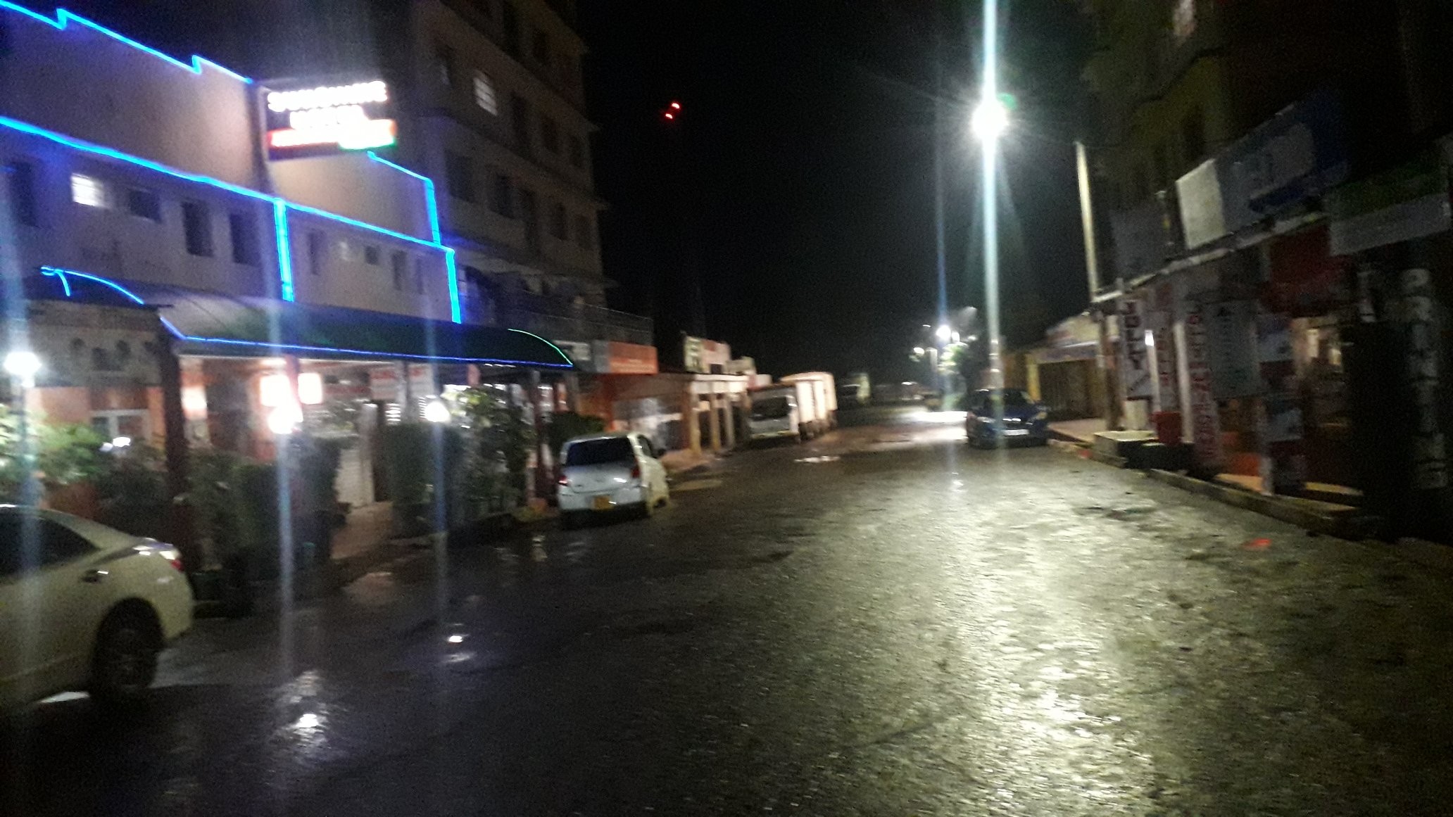 An deserted street in Kericho Town during curfew 