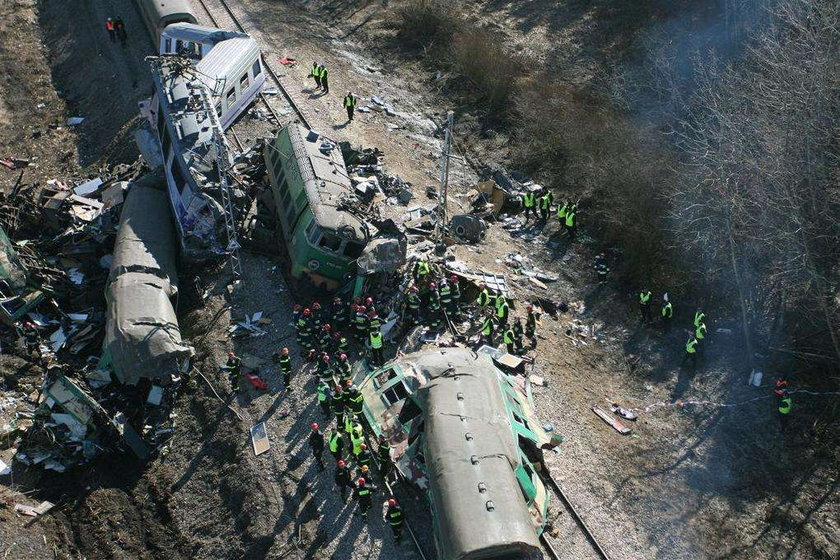 Katastrofa kolejowa. Zdjęcia lotnicze