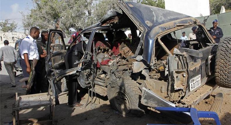 Mogadishu suicide car bombing in March 2016.