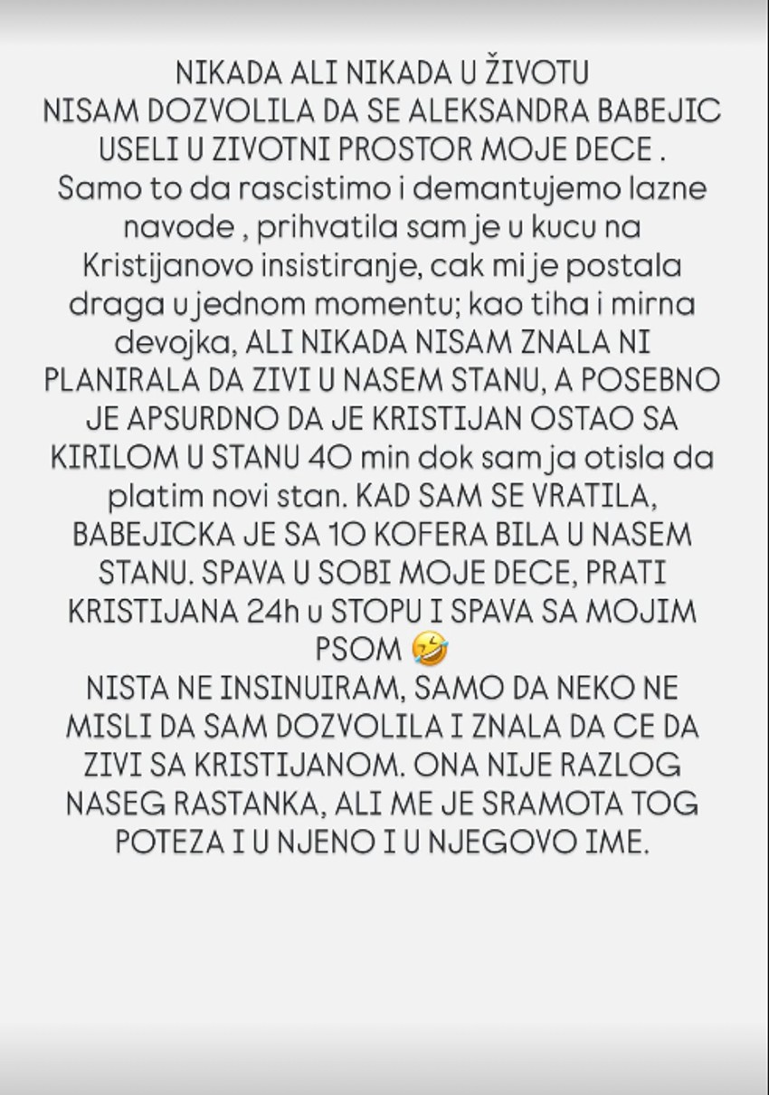 Kristina Spalević se oglasila