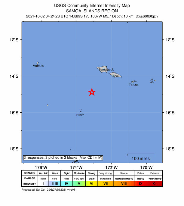 Trzęsienie ziemi w pobliżu Tonga