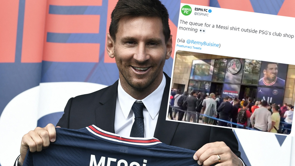 Leo Messi w PSG. Gigantyczna kolejka po koszulkę piłkarza [WIDEO]