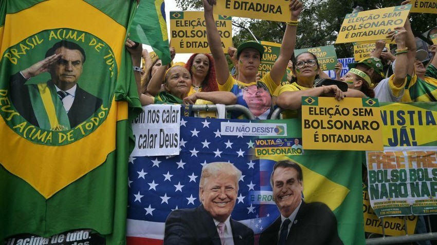 Pristalice bivšeg brazilskog predsednika Žaira Bolsonara na demonstracijama | Foto: Getty Images