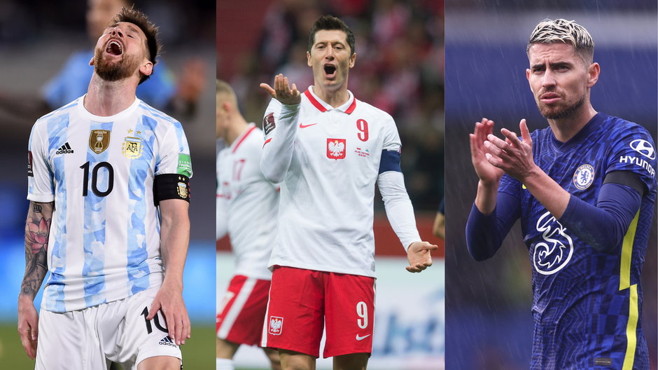 Od lewej: Leo Messi, Robert Lewandowski i Jorginho