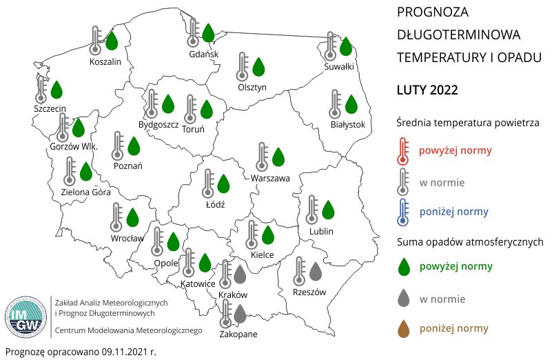 Prognoza pogody na luty