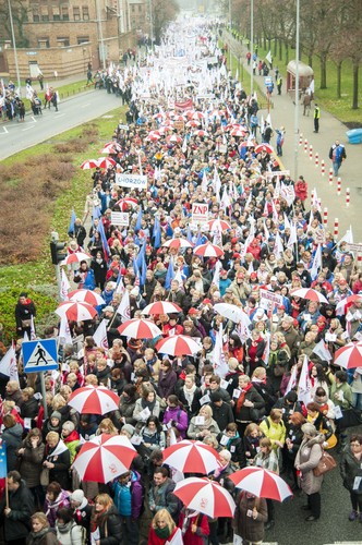 Manifestacja nauczycieli w Warszawie