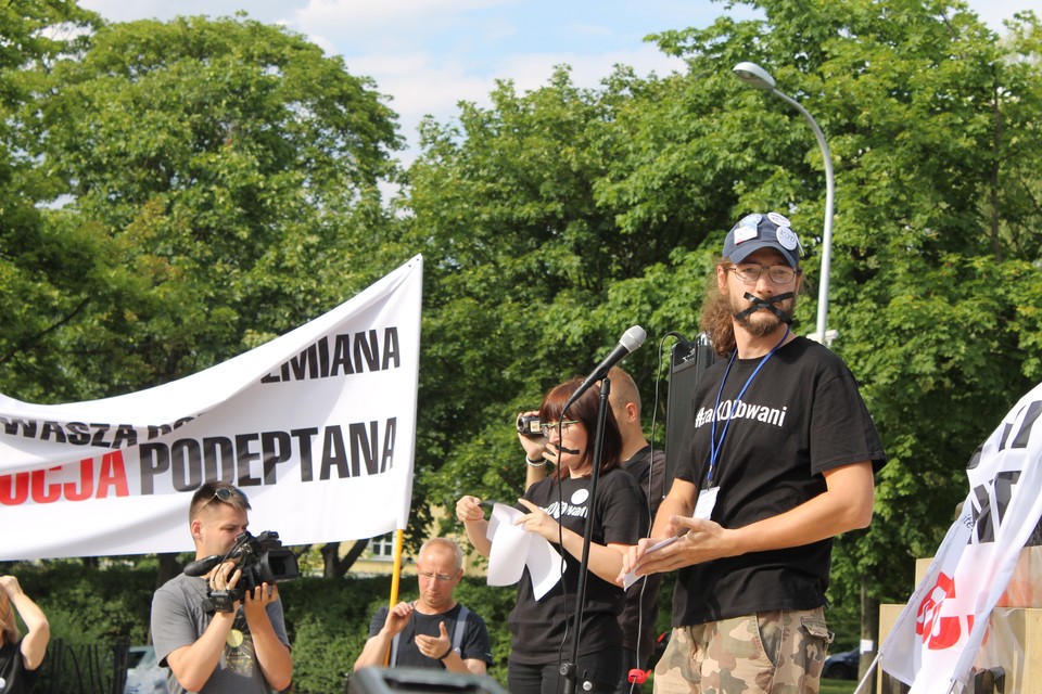 Protest KOD w Kielcach 