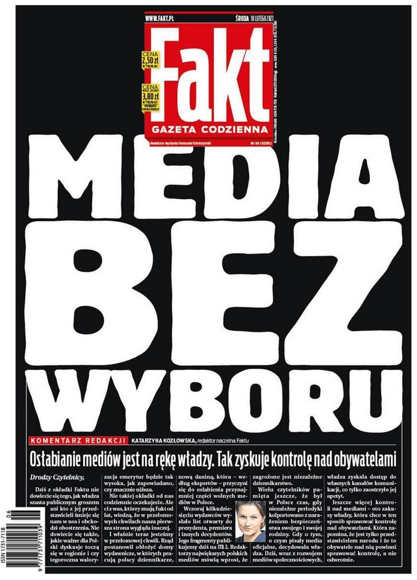 Te media przyłączyły się do akcji "Media bez wyboru"