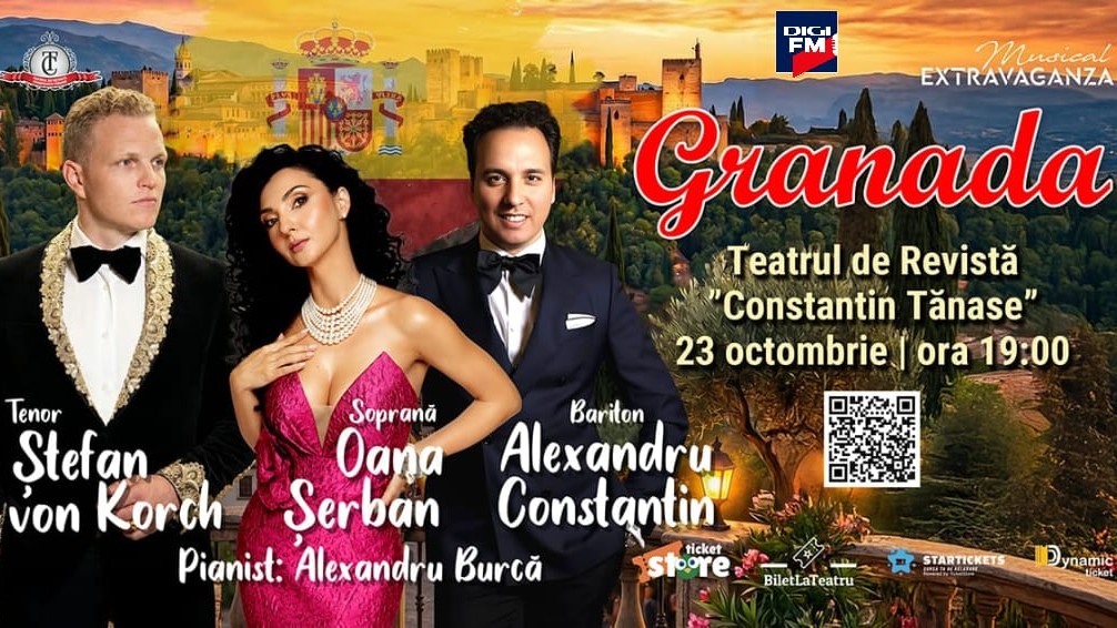 „GRANADA” – cu tenorul ŞTEFAN VON KORCH şi invitaţii -  concert incandescent cu influențe spaniole și mexicane, pe scena Teatrului Constantin Tănase pe 23 octombrie