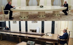 "Niekończący się stół" Putina przebojem internetu