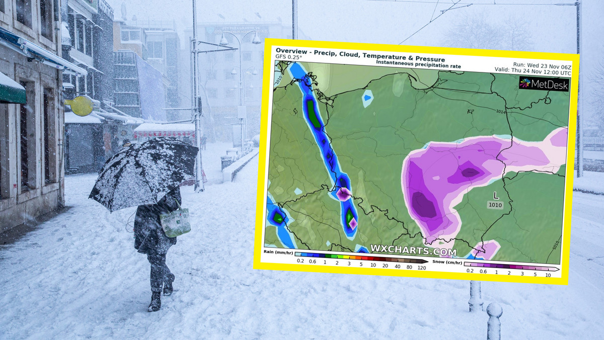 Pogoda na czwartek, 24 listopada. Wróci biała zima. Spadnie nawet 15 cm śniegu