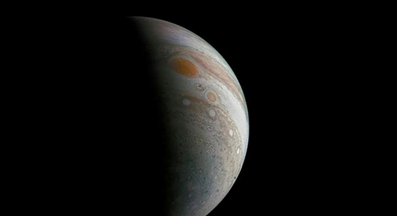 Jupiter's Great Red Spot, a massive storm that has been raging for centuries on the solar system's largest planet and which will be studied by NASA's Juno spacecraft in a flyby