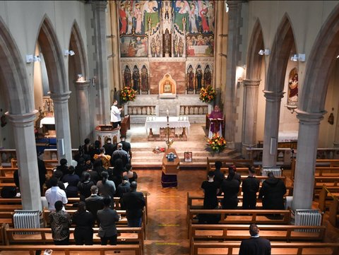 The funeral service was held at the Church of the Holy Ghost and St Stephen in Shepherd's Bush [LindaIkeji]