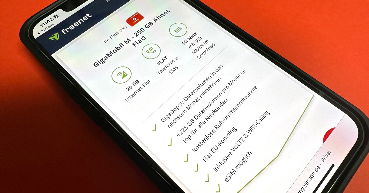 Düşük fiyata en iyi tarife: 25 Euro karşılığında 250 GB ve 5G'li Vodafone Gigamobil M