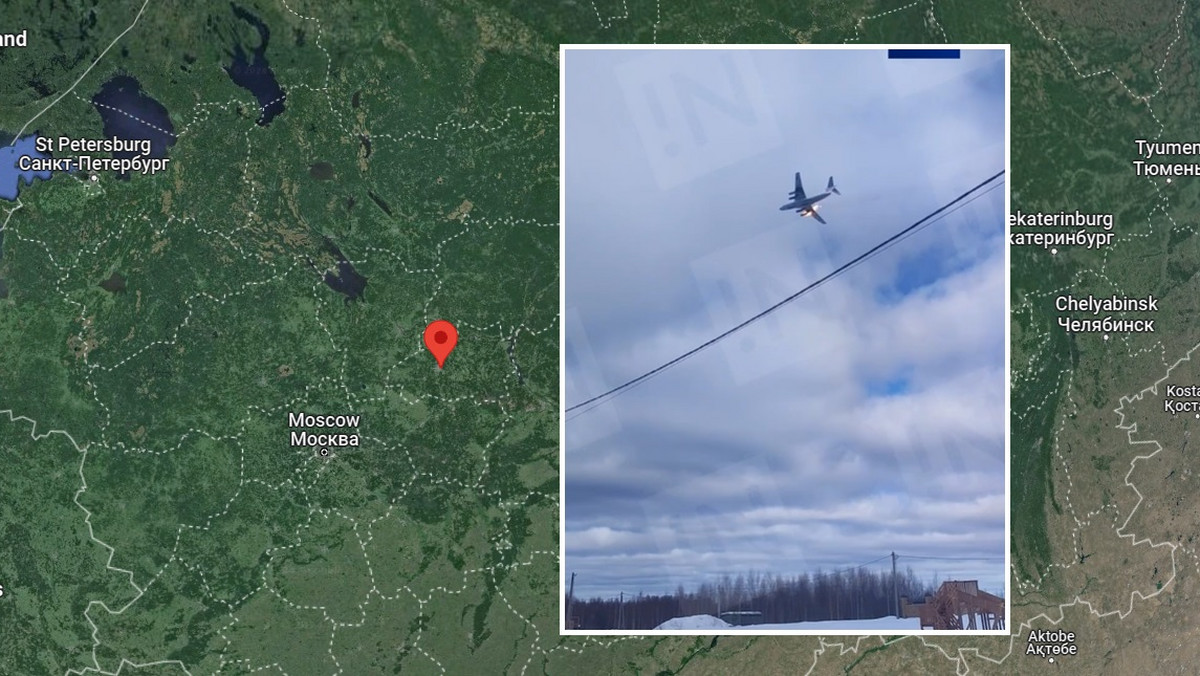 Rosyjski samolot wojskowy rozbił się na północ od Moskwy